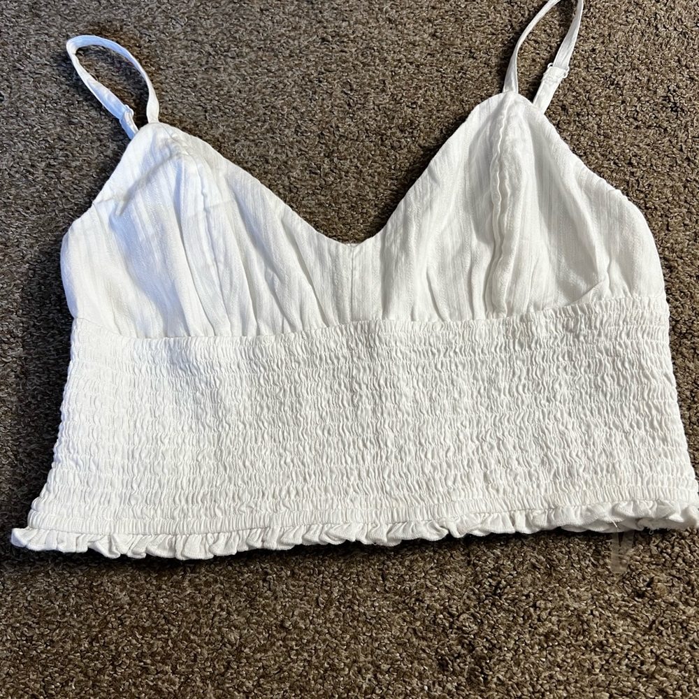 NWT American Eagle Outfitters White Smocked Camisole